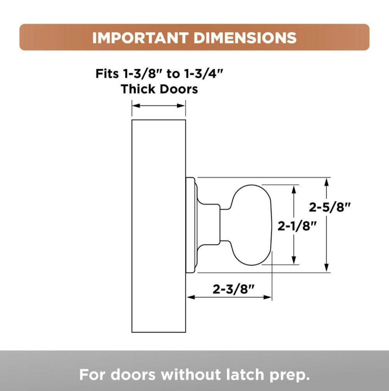 Copper Creek Colonial Black Dummy Door Knob Damaged Box