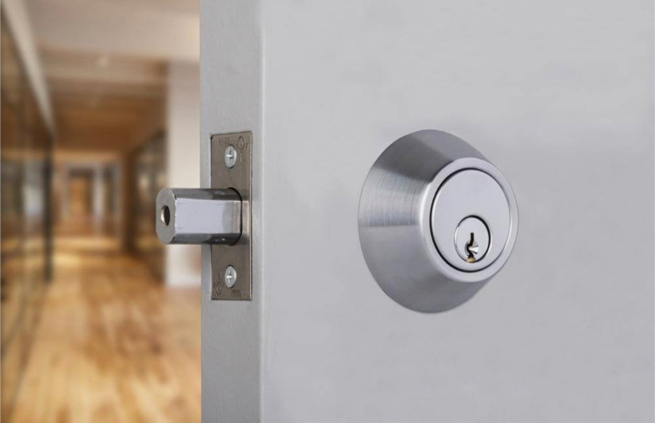 Universal Hardware Industrial Duty Commercial Single Cylinder Deadbolt, UL 3-Hr Fire ANSI Grade 1, Satin Chrome Finish Damaged Box