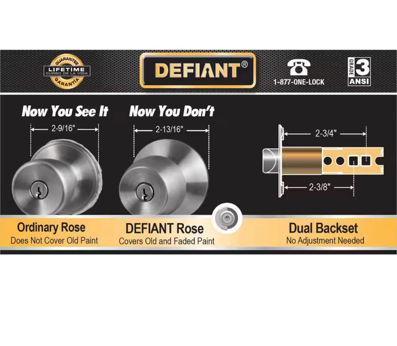 Defiant Brandywine Stainless Steel Combo Pack with Double Cylinder Deadbolt Damaged Box