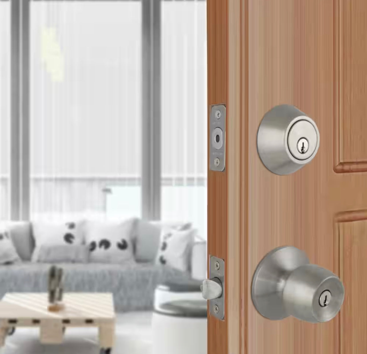 Defiant Brandywine Stainless Steel Combo Pack with Double Cylinder Deadbolt Damaged Box
