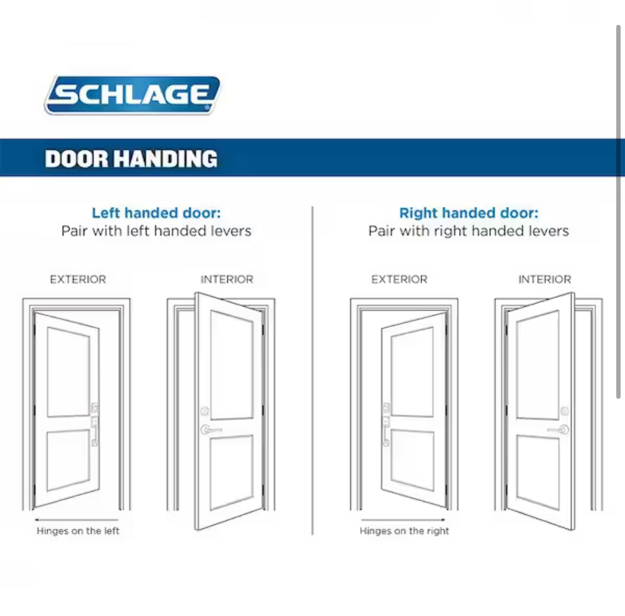 Schlage Flair Aged Bronze Right Handed Dummy Door Handle Damaged Box