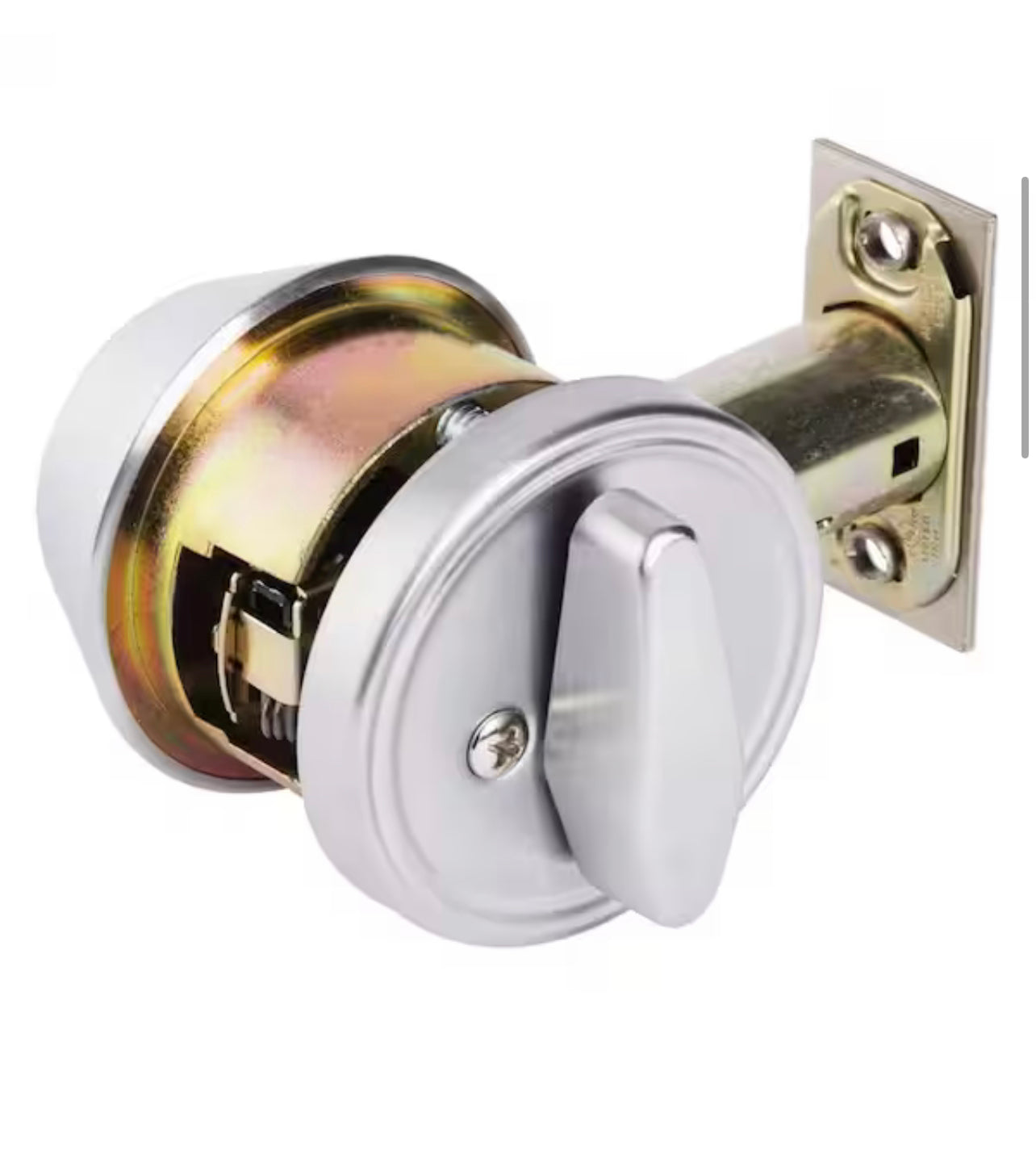 Universal Hardware  Industrial Duty Commercial Single Cylinder Deadbolt, UL 3-Hr Fire ANSI Grade 1, Satin Chrome Finish Damaged Box