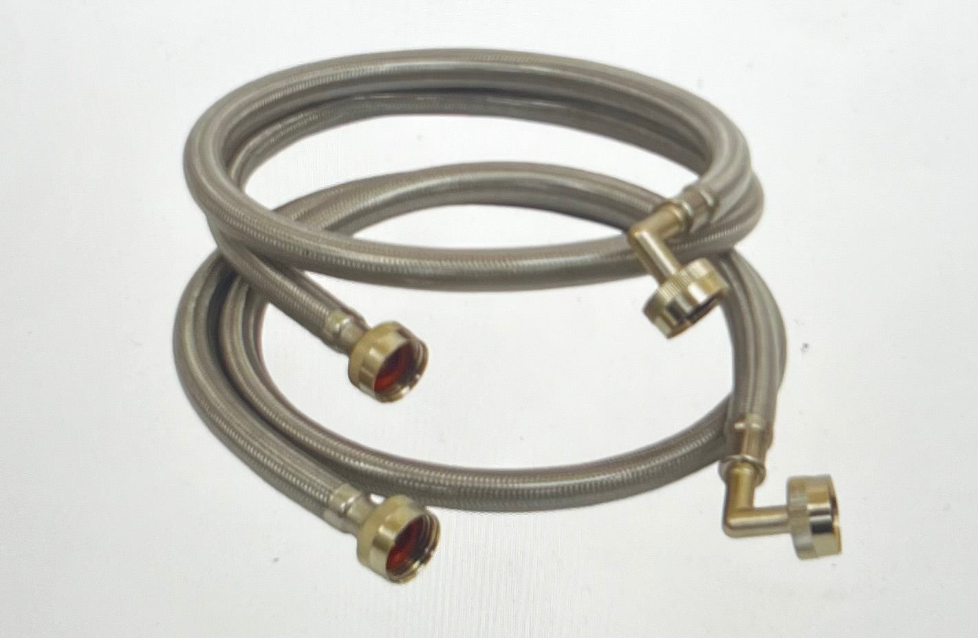 Everbilt 4 Ft. Polymer Coated Stainless Steel Washing Machine Connector (2-Pack), Silver