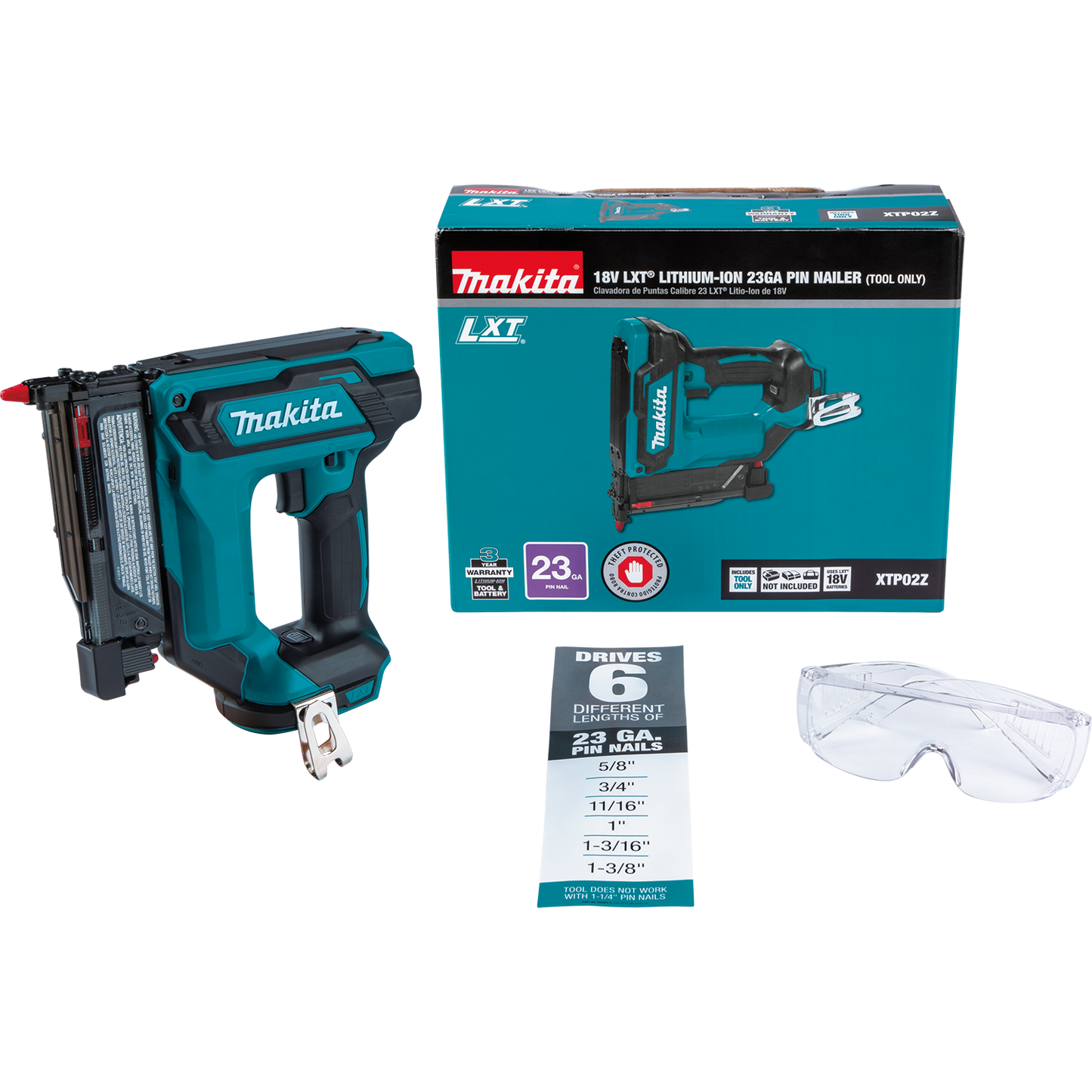Makita 18 Volt LXT Lithium Ion Cordless 1 3/8 Inch 23 Gauge Pin Nailer Factory Serviced (Tool Only)