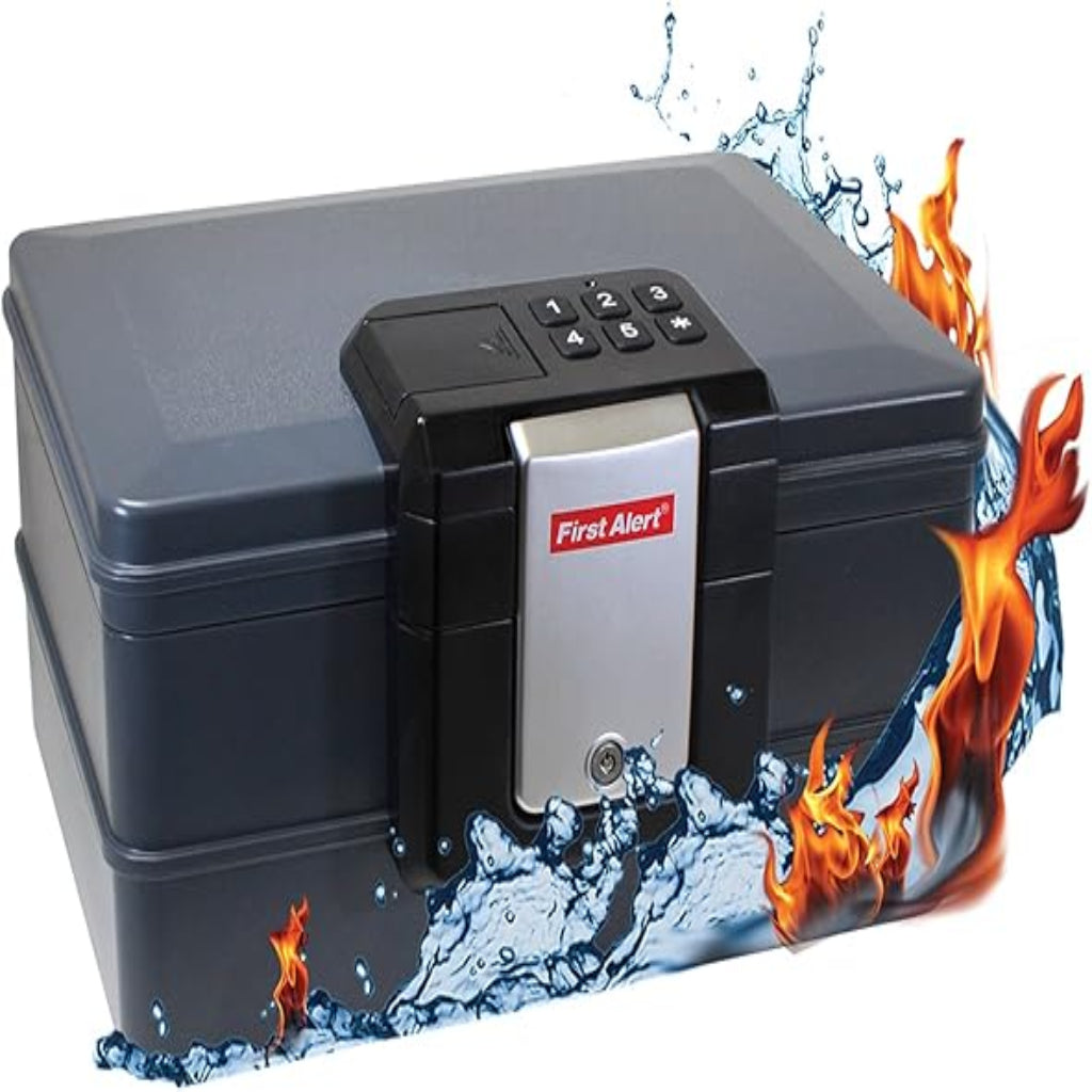 First Alert .19 CU' Waterproof 30 Minute Fire Chest With Digital Lock And Carry Handle