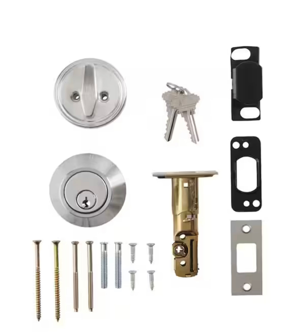 Universal Hardware  Industrial Duty Commercial Single Cylinder Deadbolt, UL 3-Hr Fire ANSI Grade 1, Satin Chrome Finish Damaged Box