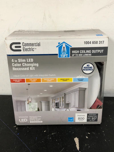 Commerical Electric 4 Inch White Slim LED Color Changing Recessed Kit Damaged Box