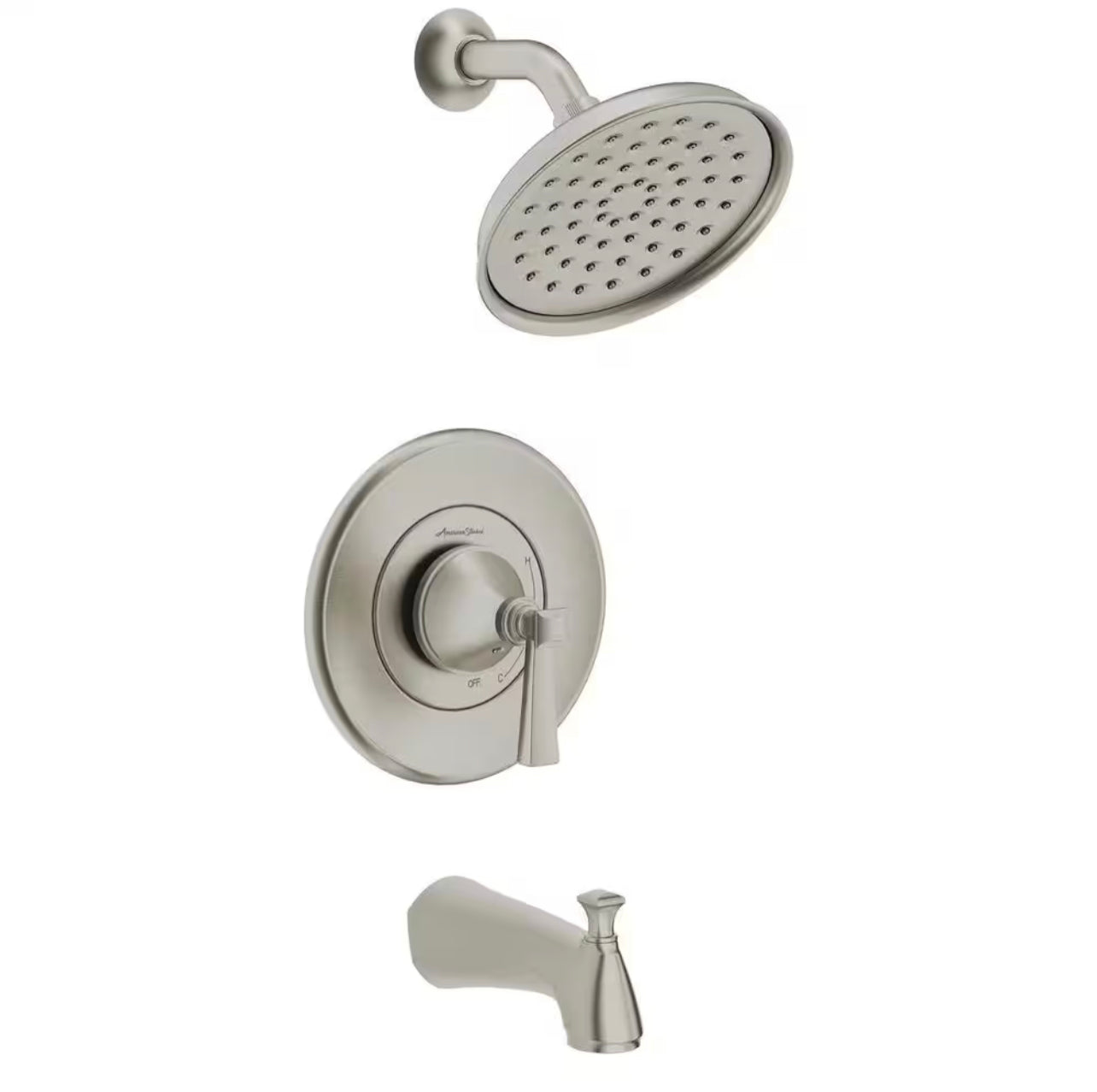 American Standard Brushed Nickel Rumson Single Handle 1 Spray Tub and Shower Faucet with 1.8 GPM Damaged Box
