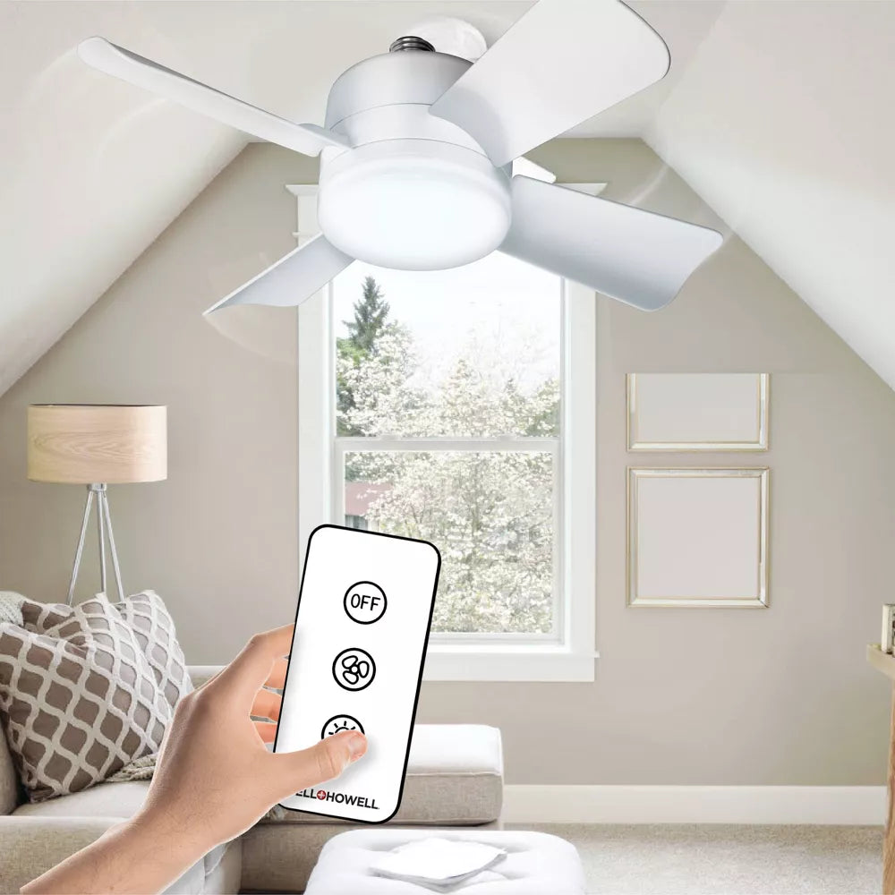 Bell And Howell White Socket Ceiling Fan with Light Damaged Box