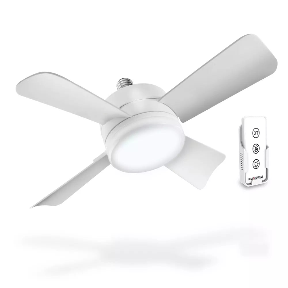 Bell And Howell White Socket Ceiling Fan with Light Damaged Box