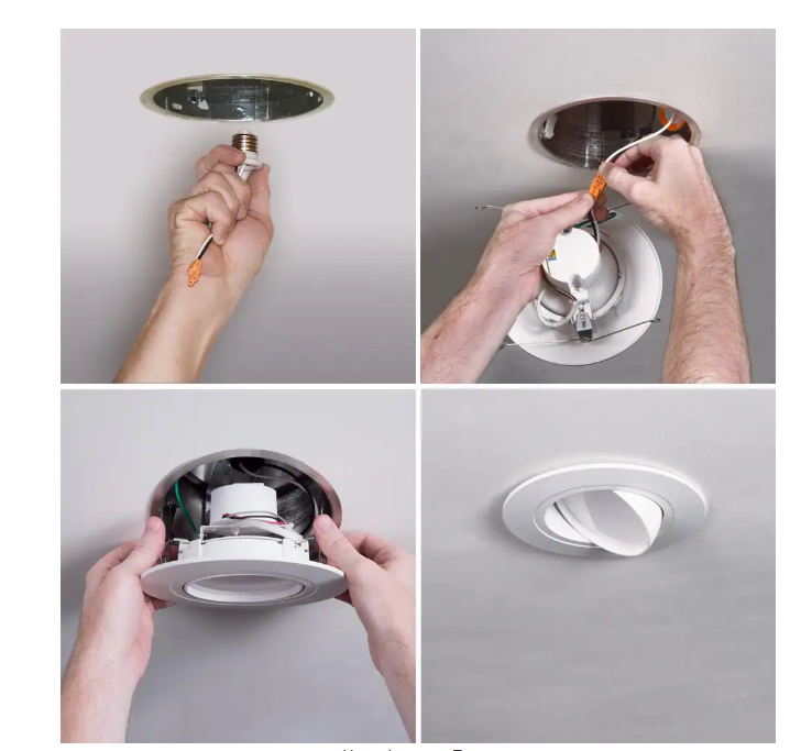 Halo 4 in. 2700K White Integrated LED Recessed Ceiling Light Fixture Adjustable Gimbal Retrofit Trim Warm White Damaged Box