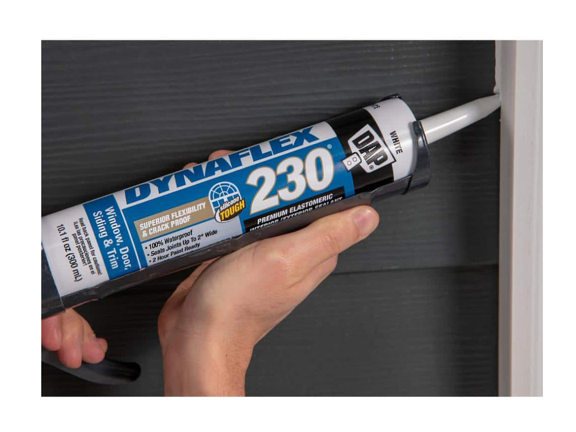 DAP Dynaflex 230 10.1 oz. White Premium Elastomeric Exterior/Interior Window, Door and Trim Sealant