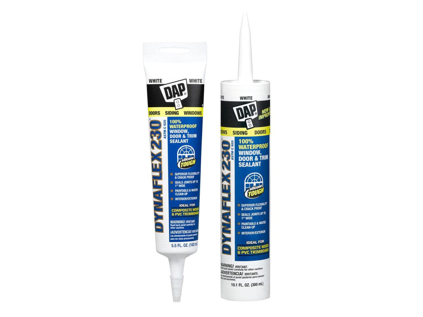 DAP Dynaflex 230 10.1 oz. White Premium Elastomeric Exterior/Interior Window, Door and Trim Sealant