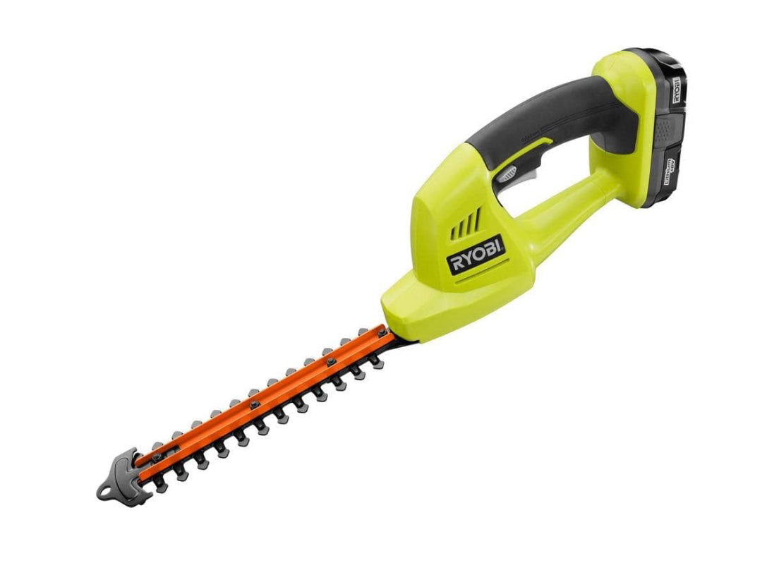 RYOBI ONE+ 18V Cordless Battery Grass Shear and Shrubber Trimmer with 1.3 Ah Battery and Charger