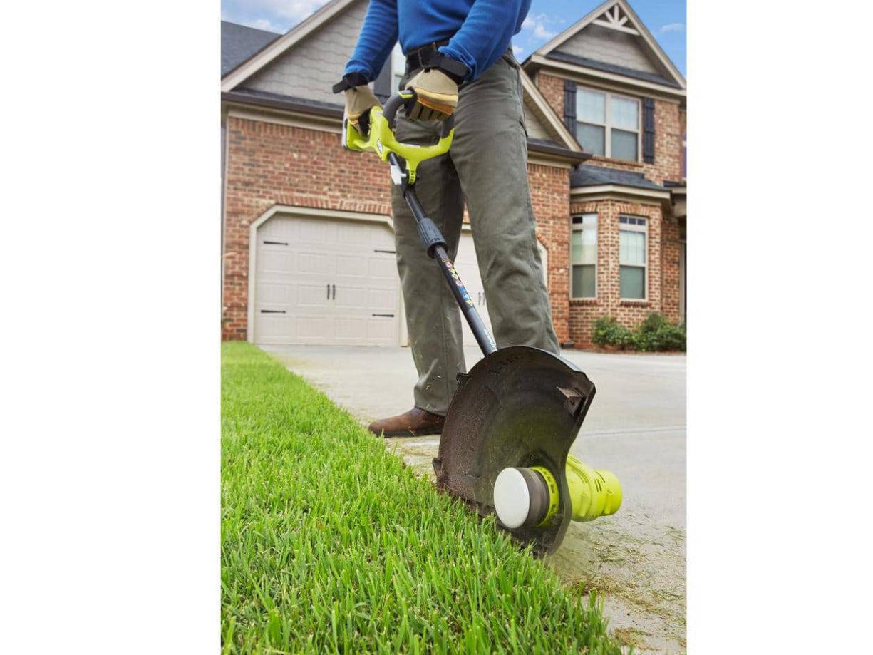 RYOBI ONE+ 18V Cordless Battery String Trimmer/Edger and Jet Fan Blower Combo Kit with 4.0 Ah Battery and Charger - Damaged Box