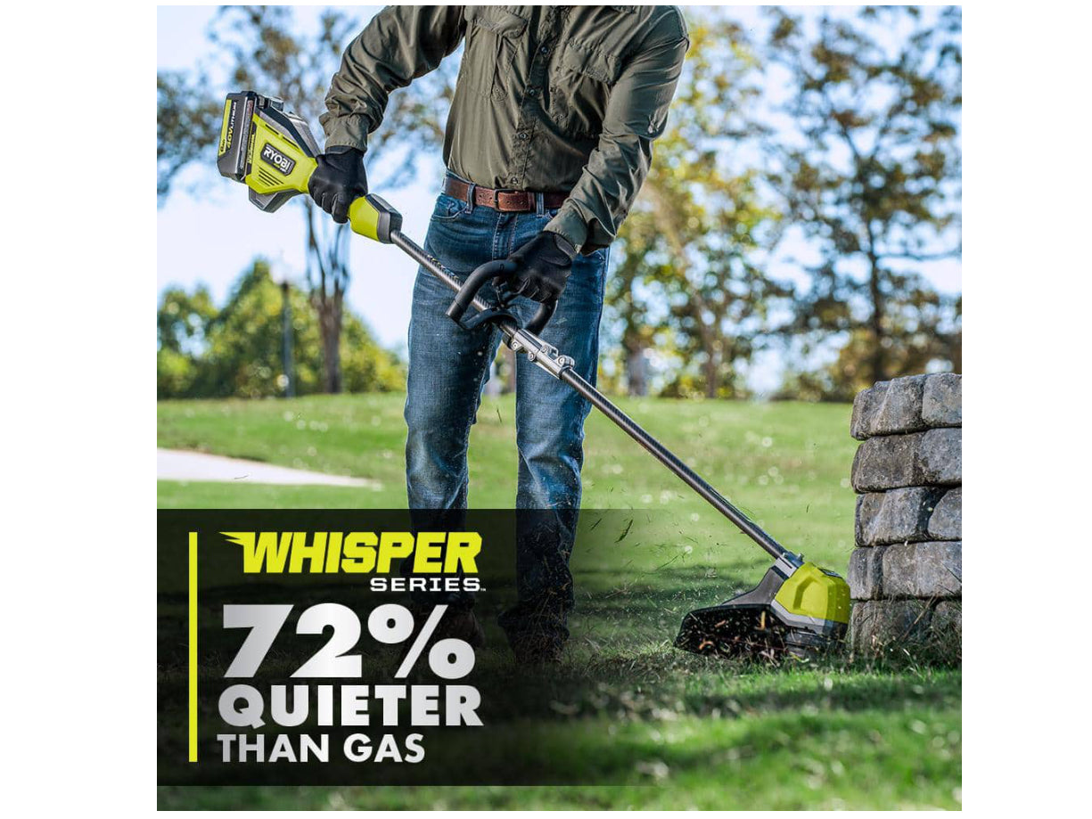 RYOBI 40V HP Brushless Whisper Series 17 in. Cordless Battery Carbon Fiber Shaft String Trimmer w/ 6.0 Ah Battery & Charger - Damaged Box