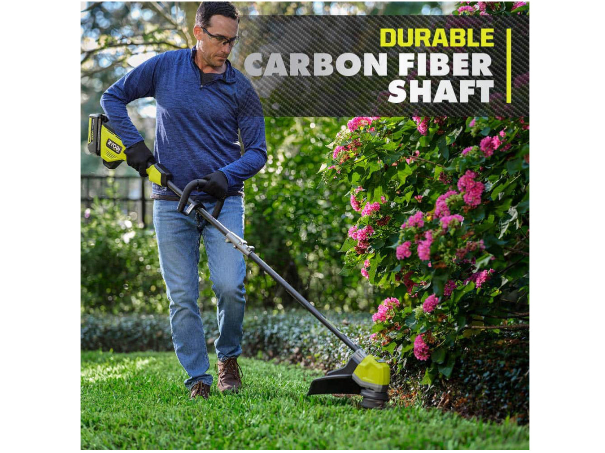 RYOBI 40V HP Brushless Whisper Series 17 in. Cordless Battery Carbon Fiber Shaft String Trimmer w/ 6.0 Ah Battery & Charger - Damaged Box