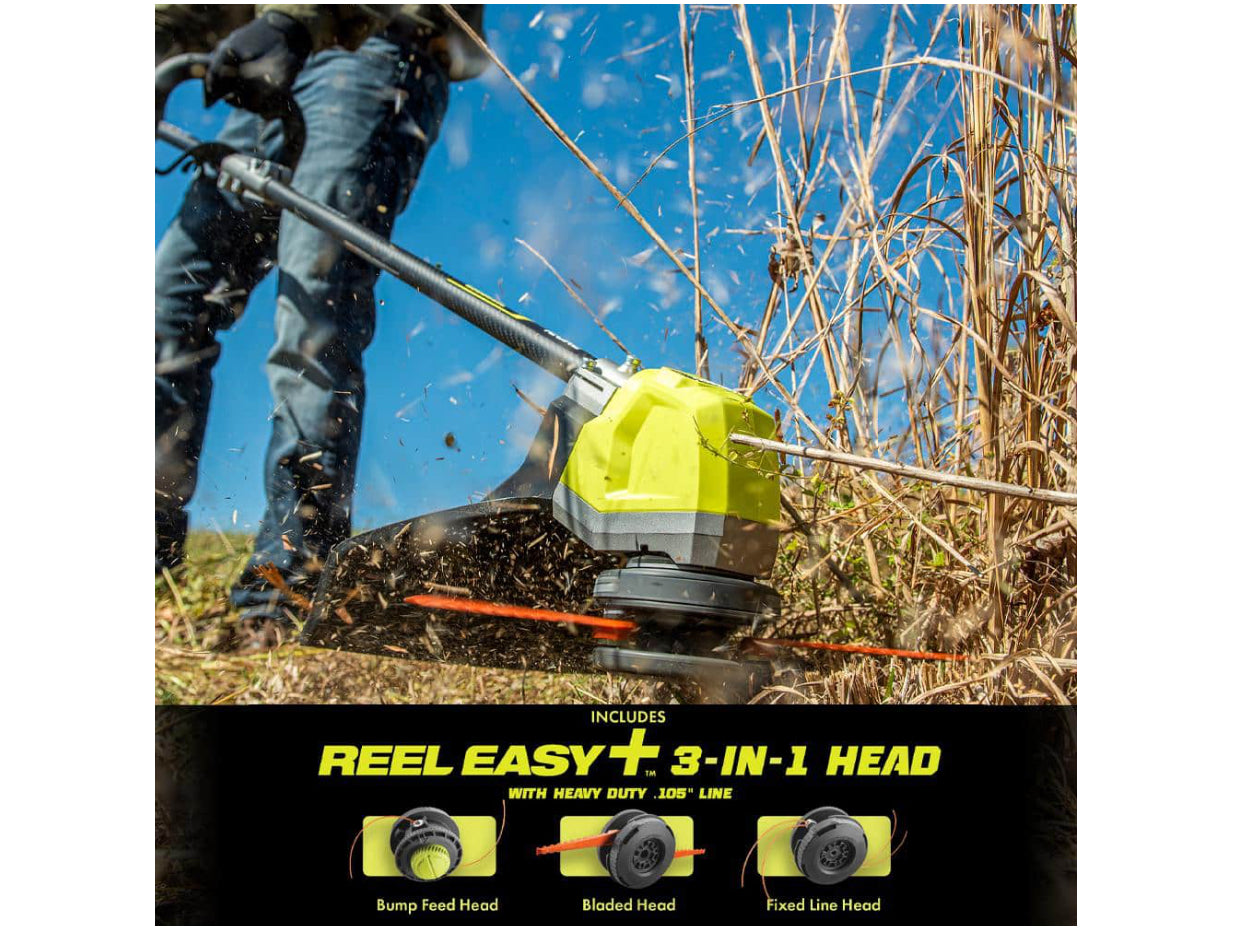 RYOBI 40V HP Brushless Whisper Series 17 in. Cordless Battery Carbon Fiber Shaft String Trimmer w/ 6.0 Ah Battery & Charger - Damaged Box