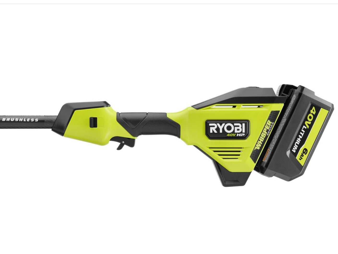 RYOBI 40V HP Brushless Whisper Series 17 in. Cordless Battery Carbon Fiber Shaft String Trimmer w/ 6.0 Ah Battery & Charger - Damaged Box