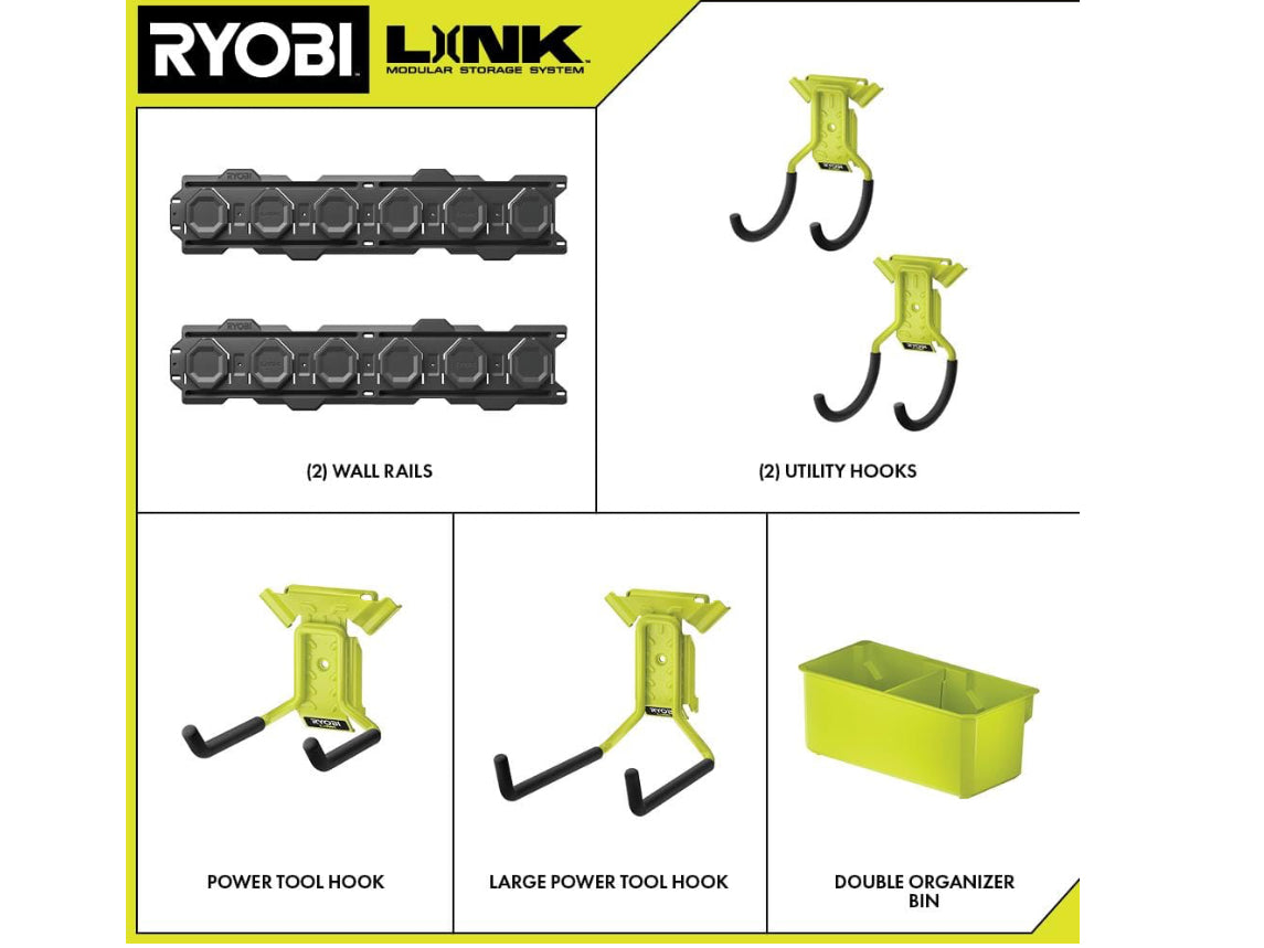 RYOBI LINK 7-Piece Wall Storage Kit - Damaged Box