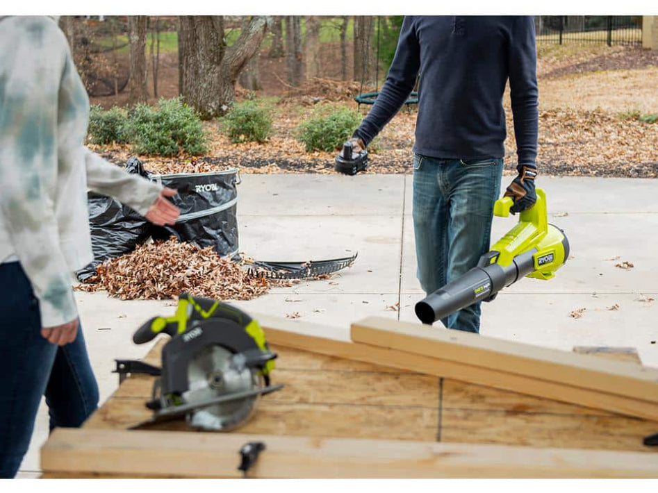 RYOBI ONE+ HP 18V Brushless 110 MPH 350 CFM Cordless Variable-Speed Jet Fan Leaf Blower (Tool Only) - Damaged Box
