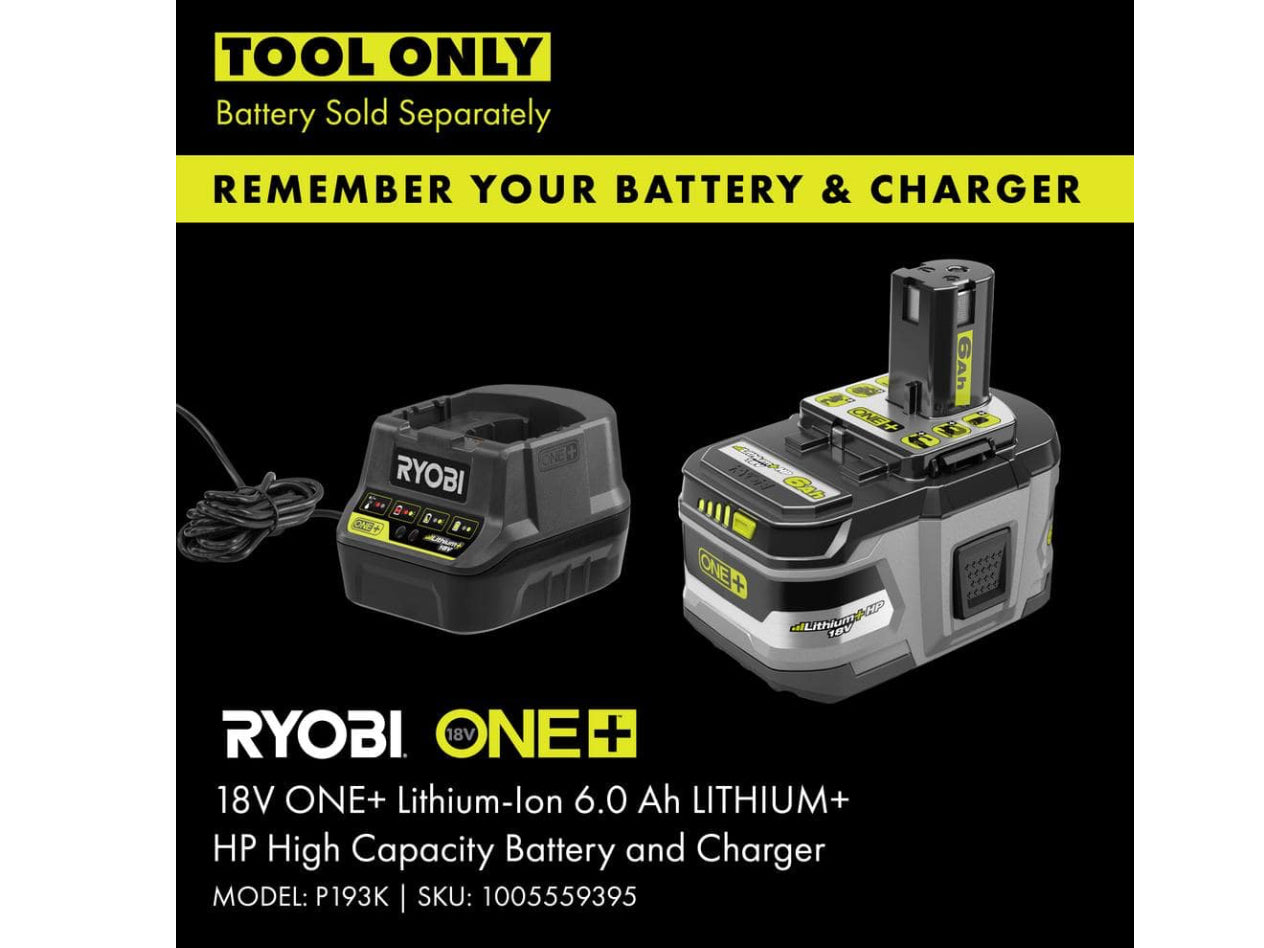 RYOBI ONE+ HP 18V Brushless 110 MPH 350 CFM Cordless Variable-Speed Jet Fan Leaf Blower (Tool Only) - Damaged Box