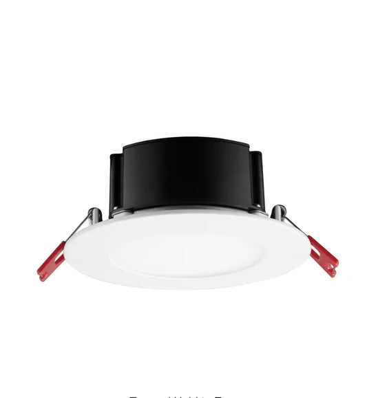 Commercial Electric 4 in. White Flush Round Wet Rated LED Integrated Recessed Lighting Kit Damaged Box