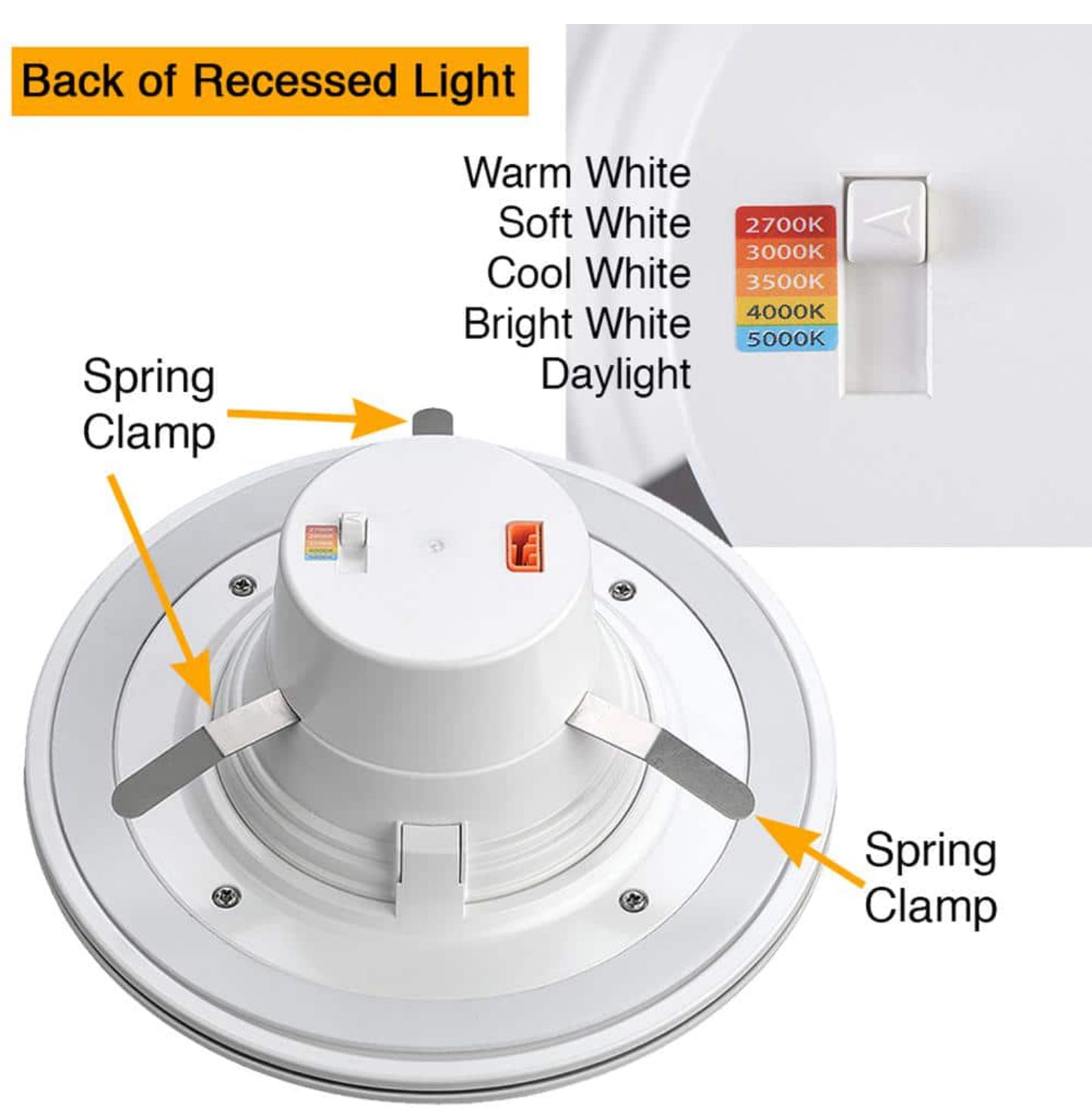 Commercial Electric 6 in. Selectable CCT Integrated LED Recessed Light Trim with Night Light Feature 670 Lumens 11-Watt Dimmable Damaged Box