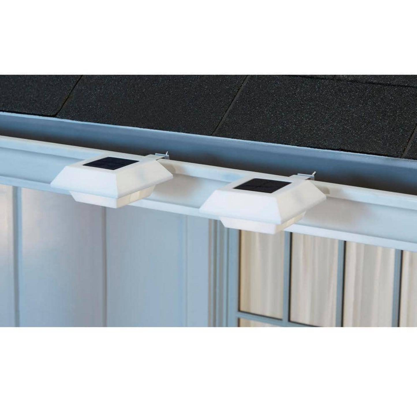 Hampton Bay Solar Powered Integrated LED White Roof Gutter Light (4-Pack) Damaged Box
