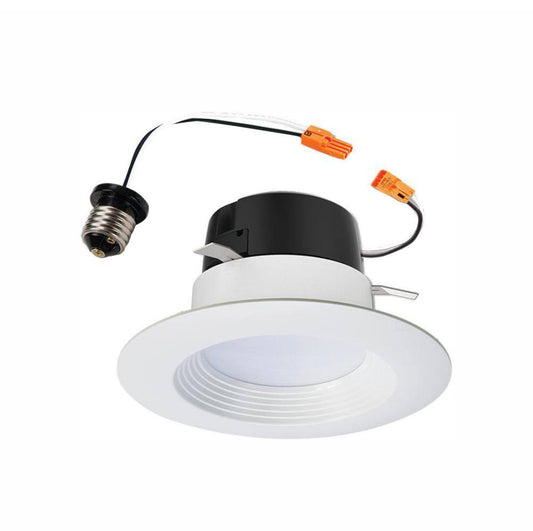 Halo LT 4 in. 2700K Integrated LED White Recessed Ceiling Light Retrofit Trim, Warm White Damaged Box