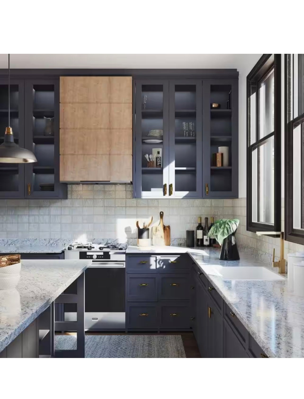 Hampton Bay Laminate Endcap Kit for Countertop with Integrated Backsplash in White Ice Granite Etchings Damaged Box