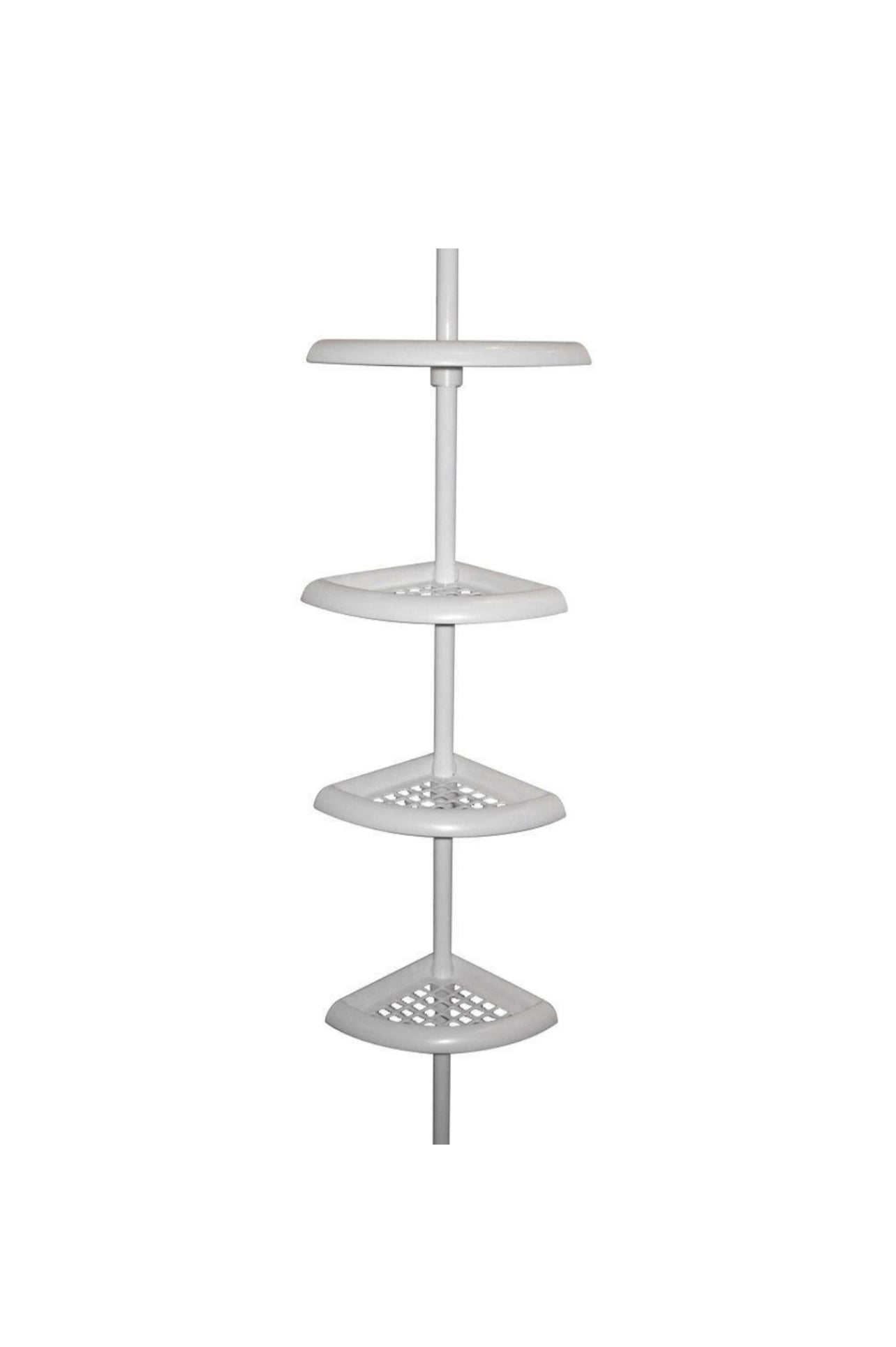 Glacier Bay Tension Pole Shower Caddy in White with 4-Shelves