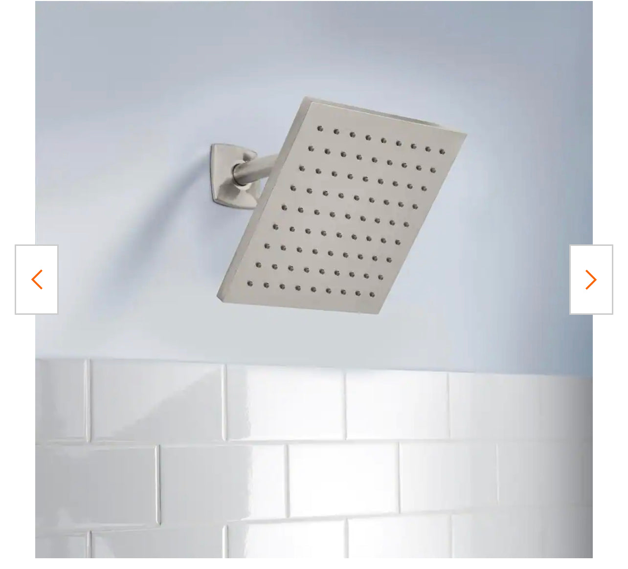 Glacier Bay Modern 1-Spray 8 in. Single Wall Mount Fixed Rain Shower Head in Brushed Nickel Damaged Box