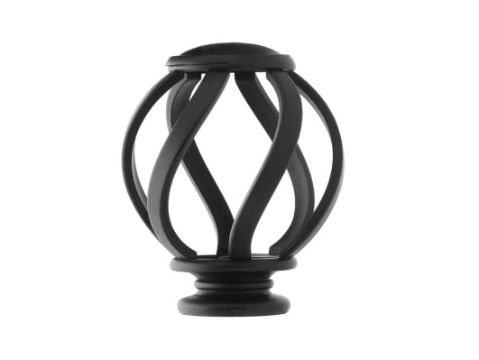 Home Decorators Collection Mix and Match Swirl Cage 1 in. Curtain Rod Finial in Matte Black (2-Pack) DAMAGED BOX