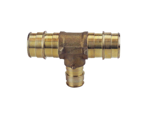 Apollo 3/4 in. x 3/4 in. x 1/2 in. Brass PEX-A Expansion Barb Reducing Tee (5-Pack) DAMAGED BOX