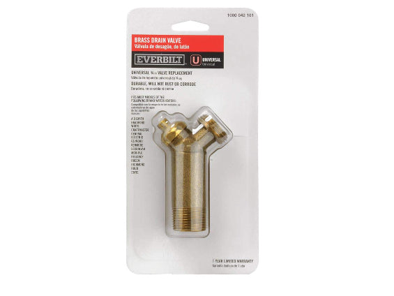 Everbilt Brass Drain Valve for Tank Type Water Heaters DAMAGED BOX