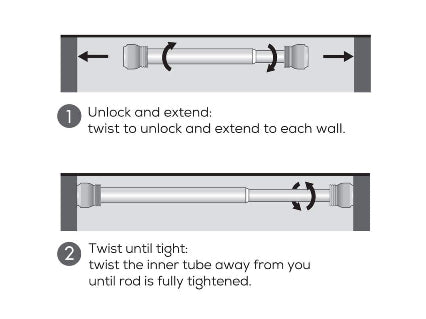 Zenna Home NeverRust Decorative Finial 46 in. to 72 in. Aluminum Adjustable Tension No-Tools Shower Curtain Rod in Brushed Nickel DAMAGED BOX