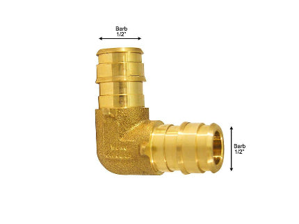 Apollo 1/2 in. PEX-A Barb Brass 90-Degree Elbow Fitting DAMAGED BAG