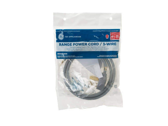 GE Range Cord for Universal for most free-standing electric ranges with a 3-prong receptacle