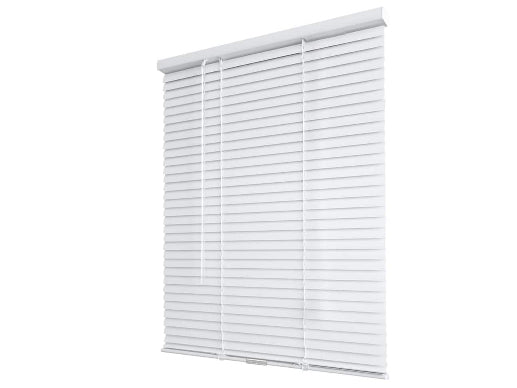 Hampton Bay White Cordless Room Darkening 1 in. Vinyl Mini Blind for Window or Door - 31 in. W x 48 in. L