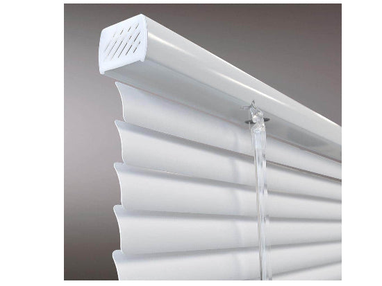 Hampton Bay White Cordless Room Darkening 1 in. Vinyl Mini Blind for Window or Door - 31 in. W x 48 in. L