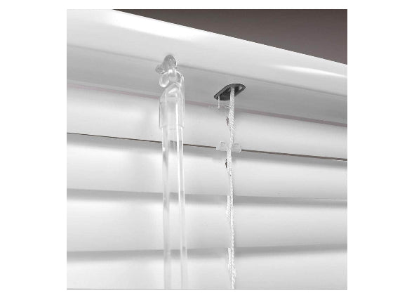 Hampton Bay White Cordless Room Darkening 1 in. Vinyl Mini Blind for Window or Door - 31 in. W x 48 in. L