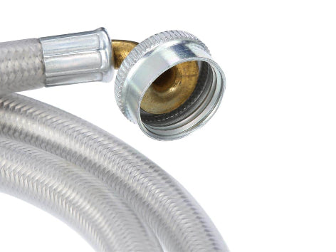 GE 4 ft. Universal Stainless Steel Washer Hoses with 90 degree Elbow (2-Pack)