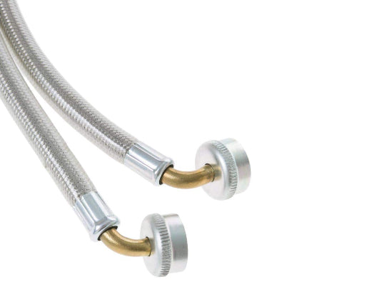 GE 4 ft. Universal Stainless Steel Washer Hoses with 90 degree Elbow (2-Pack)