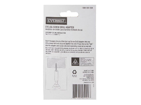 Everbilt Eye Lag Screw Drill 2.5 in. Adapter