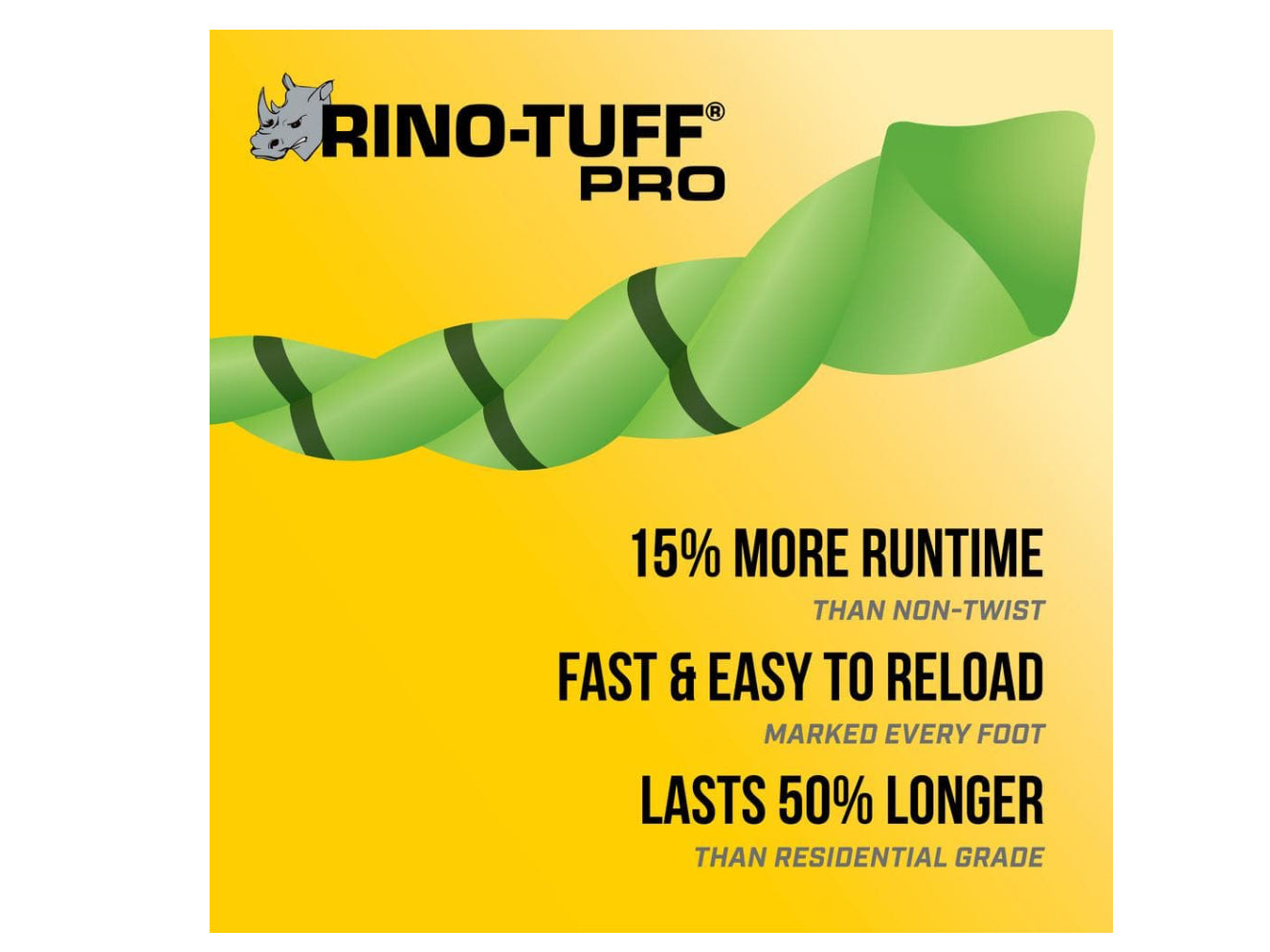Rino-Tuff Universal Fit .095 in. x 125 ft. Pro Twisted Line for Gas and Select Cordless String Grass Trimmer/Lawn Edger