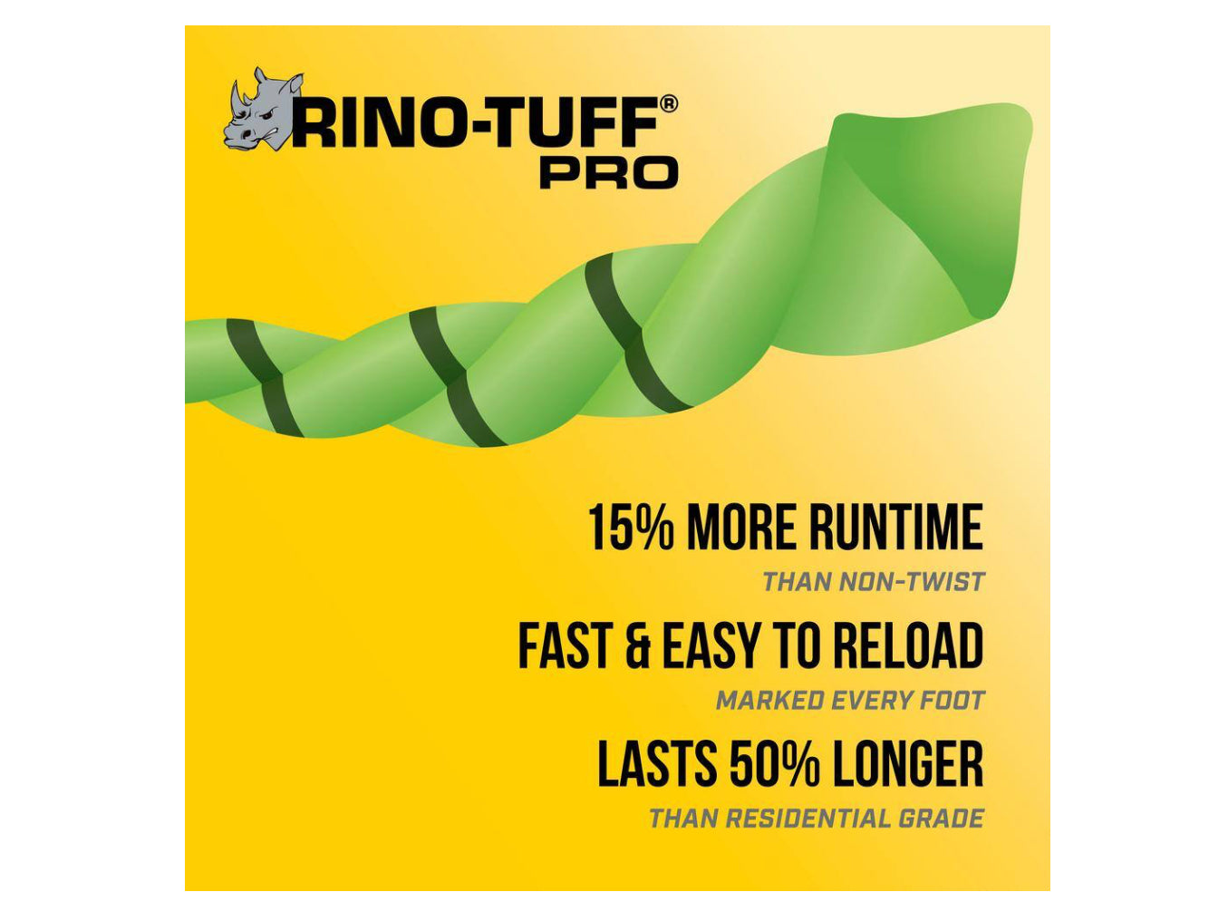 Rino-Tuff Universal Fit .095 in. x 250 ft. Pro Twisted Line for Gas and Select Cordless String Grass Trimmer/Lawn Edger
