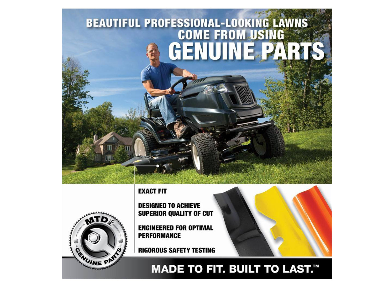 MTD Genuine Factory Parts Original Equipment 3-in-1 Blade Set for Select 42 in. Riding Lawn Mowers with 6-Point Star OE# 942-0616, 942-0616A