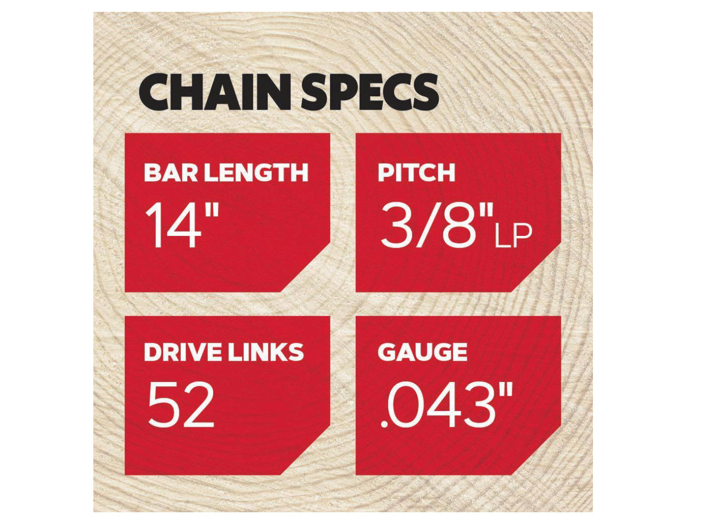 Oregon R52 Chainsaw Chain for 14 in. Bar, Fits Echo, Makita, Husqvarna, Ryobi Poulan and more