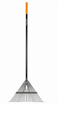 Fiskars Metal 24 Tine Leaf Rake with Fiberglass Handle